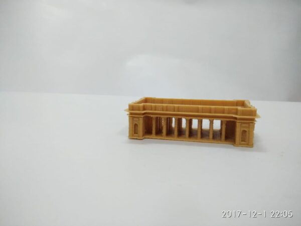 3D printed miniature model of Princep Ghat showcasing Kolkata's architectural heritage.