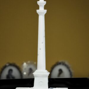 "3D printed miniature replica of Shahid Minar, an iconic landmark in Kolkata, showcasing fine craftsmanship and cultural heritage."